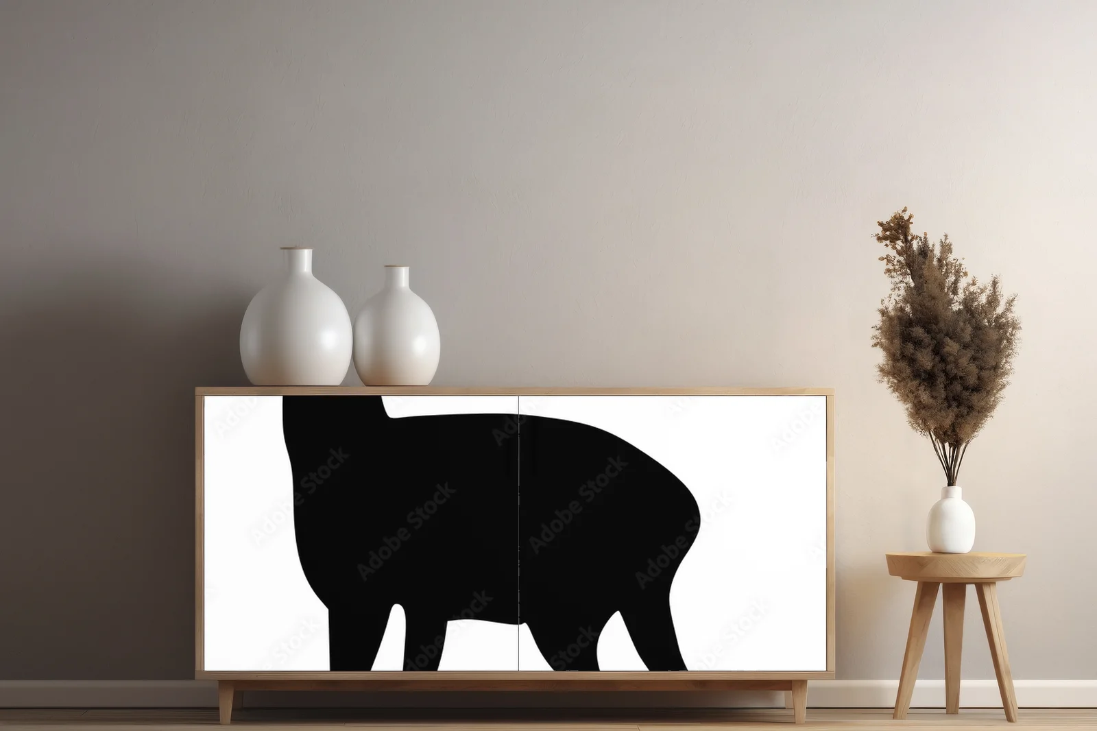 Elegancka sylweta sarny w minimalistycznej odsłonie