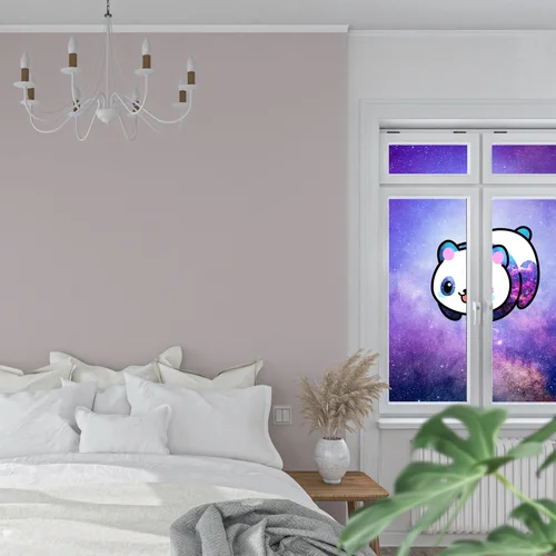 Kawaii panda w przestrzeni, rządząca wszechświatem