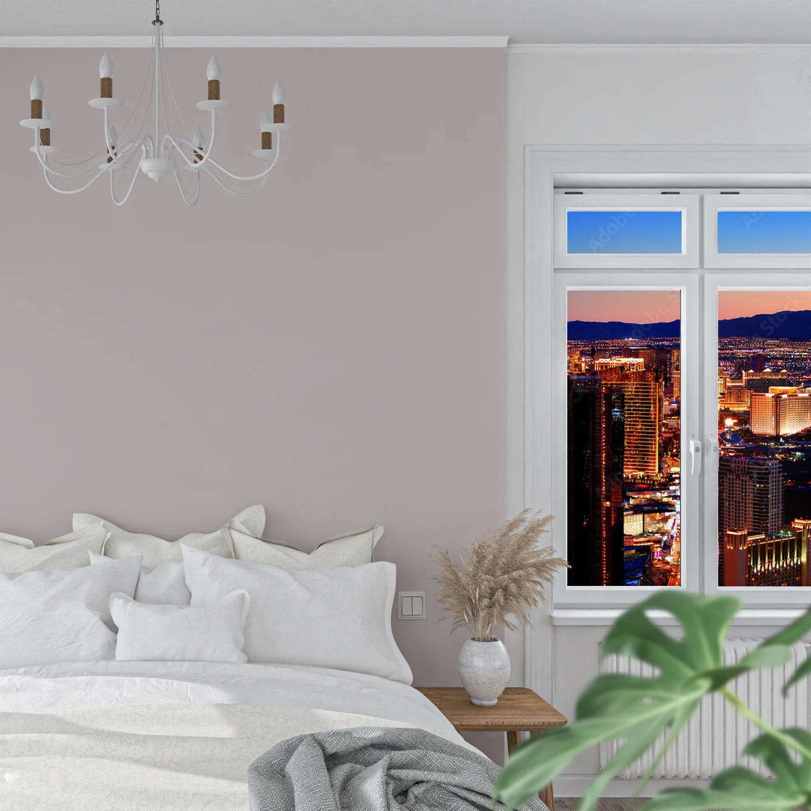 Nocna panorama miasta Las Vegas pełna magii
