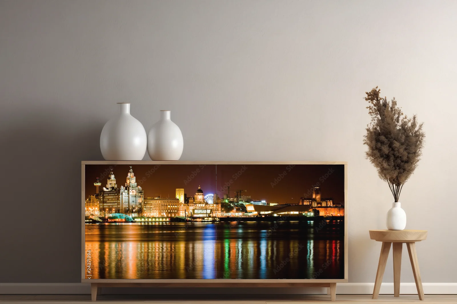 Nocna panorama Liverpoolu w eleganckiej odsłonie