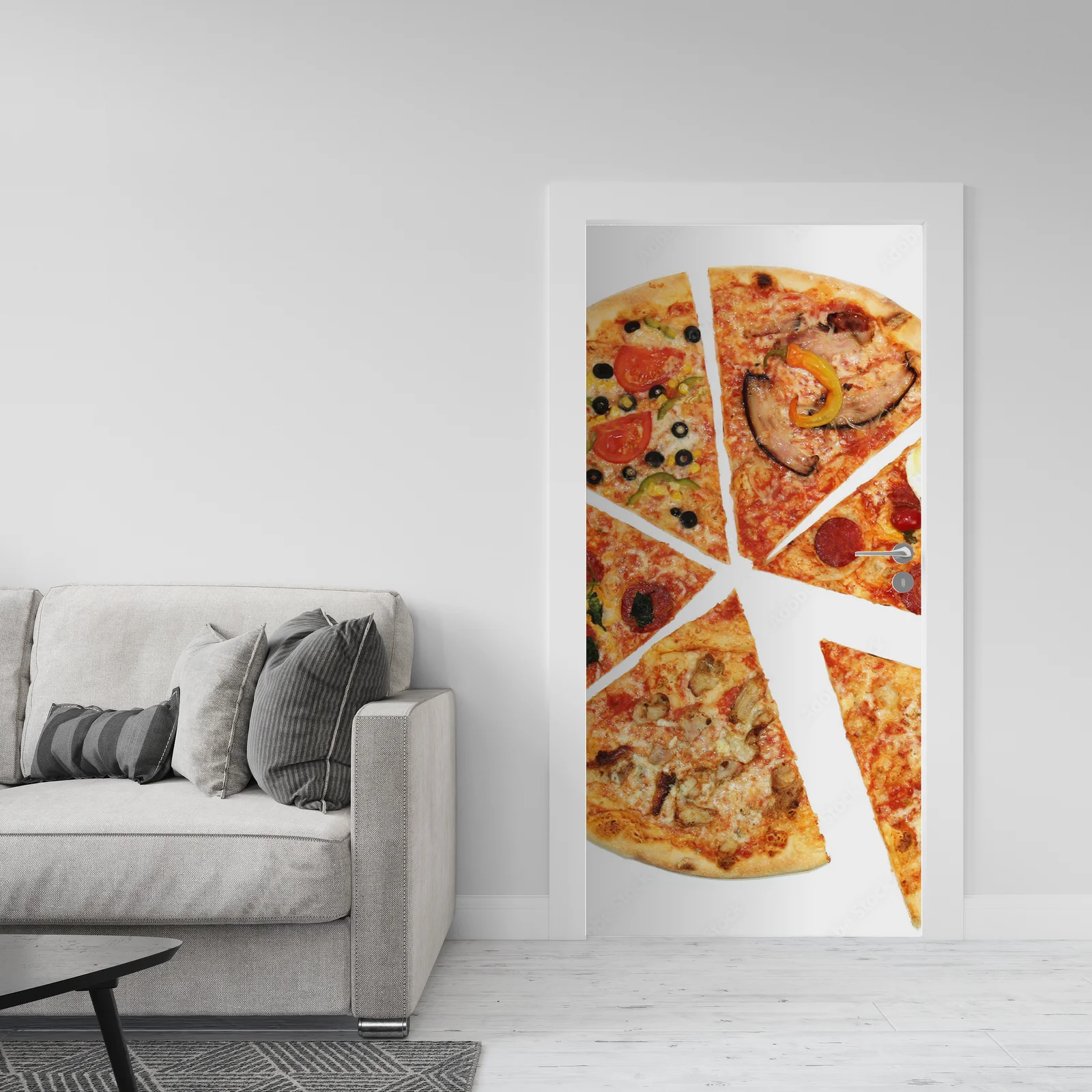 Apetytne kawałki pizzy na białym tle
