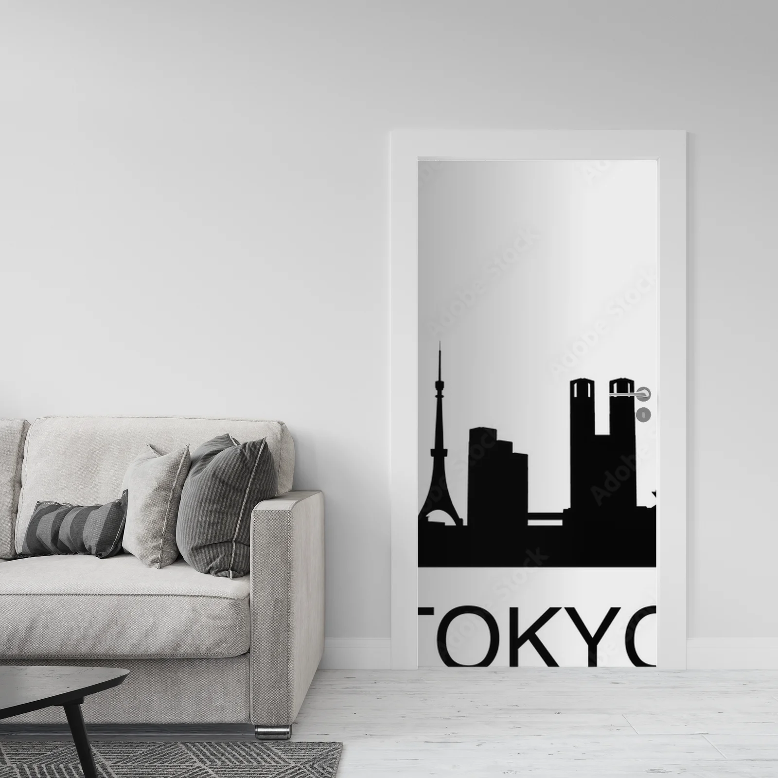 Urok nowoczesnej panoramy Tokio w białych tonach