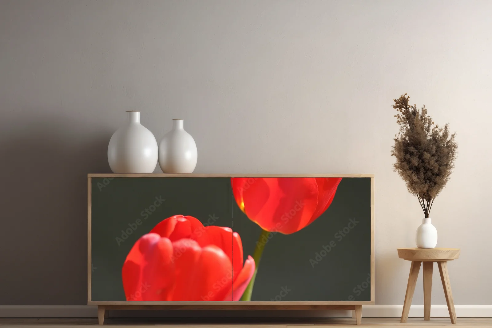 Czerwone tulipany w eleganckim ujęciu