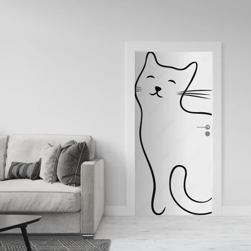 Elegancka sylwetka kota w minimalistycznym stylu