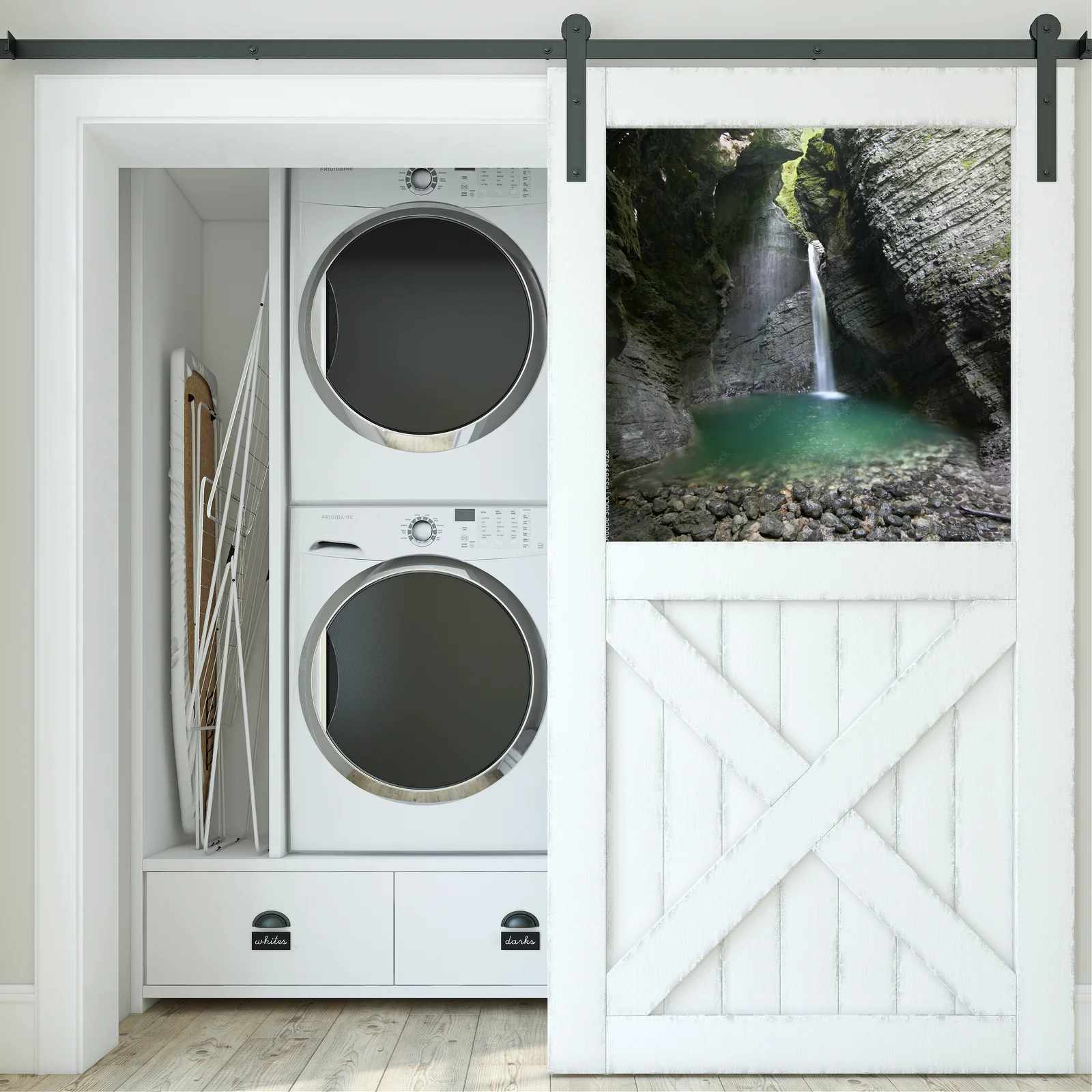 Czarujący urok Kozjak Waterfall w odcieniach czerni