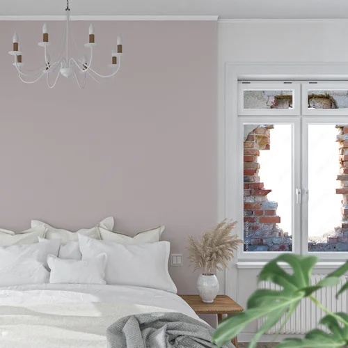 Otwór w ścianie z cegieł w minimalistycznej stylistyce