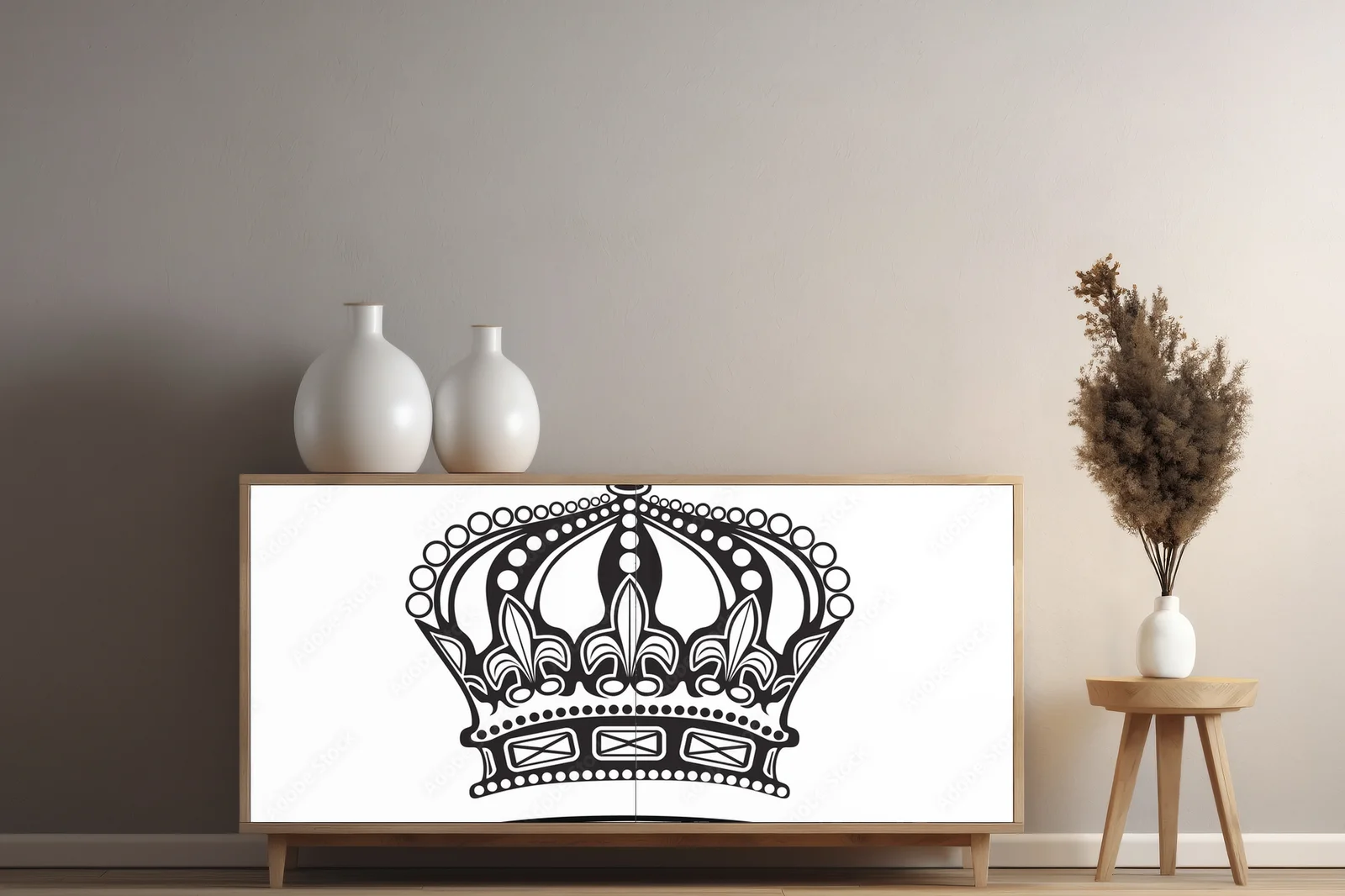 Majestatyczna elegancja korony w białej palecie