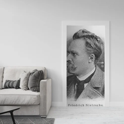 Intrygujący portret filozofa w odcieniach delikatnego beżu