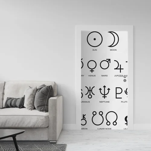 Symbolika planet astrologicznych w minimalistycznym stylu