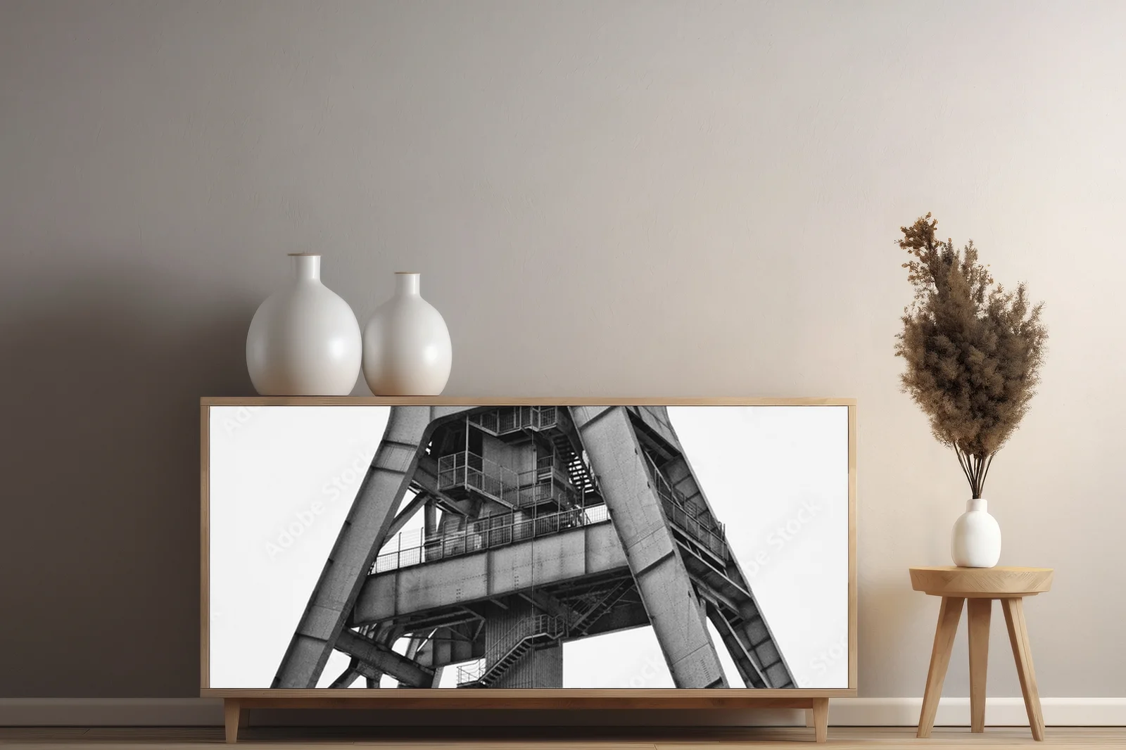 Elegancka monochromatyczna panorama architektoniczna