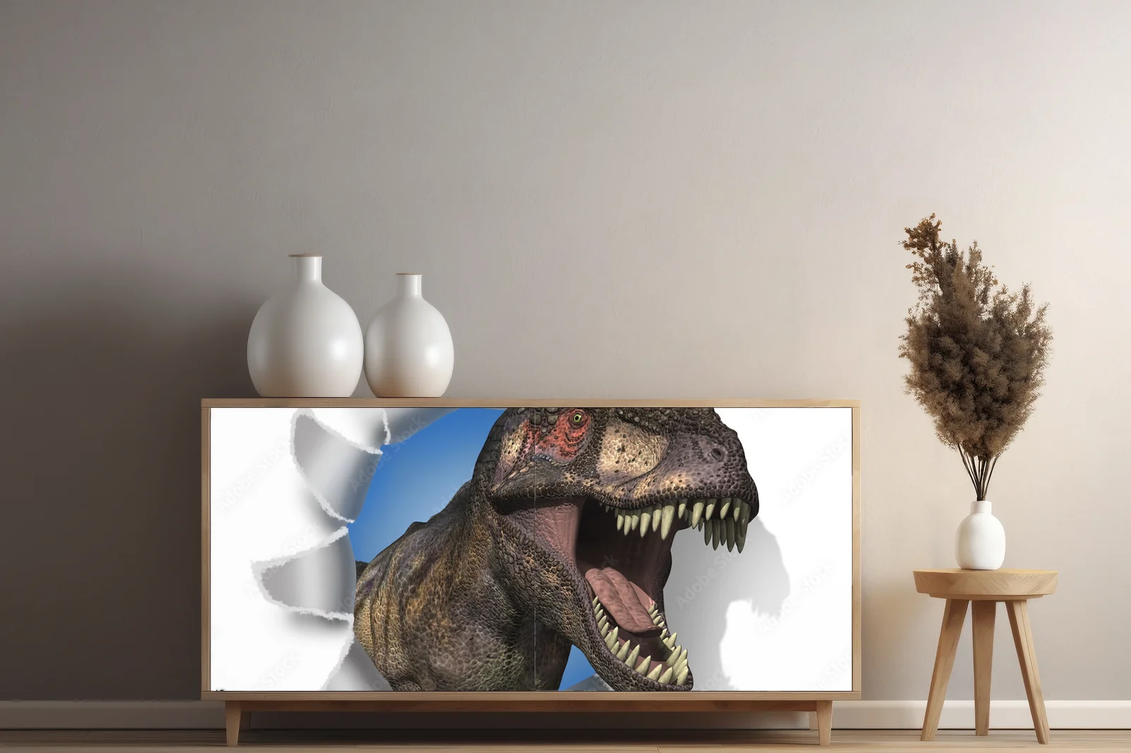Dinozaur w akcji – moc przygody na białym tle