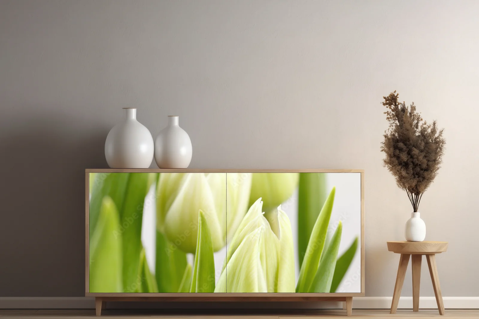 Zielone tulipany w harmonijnych odcieniach