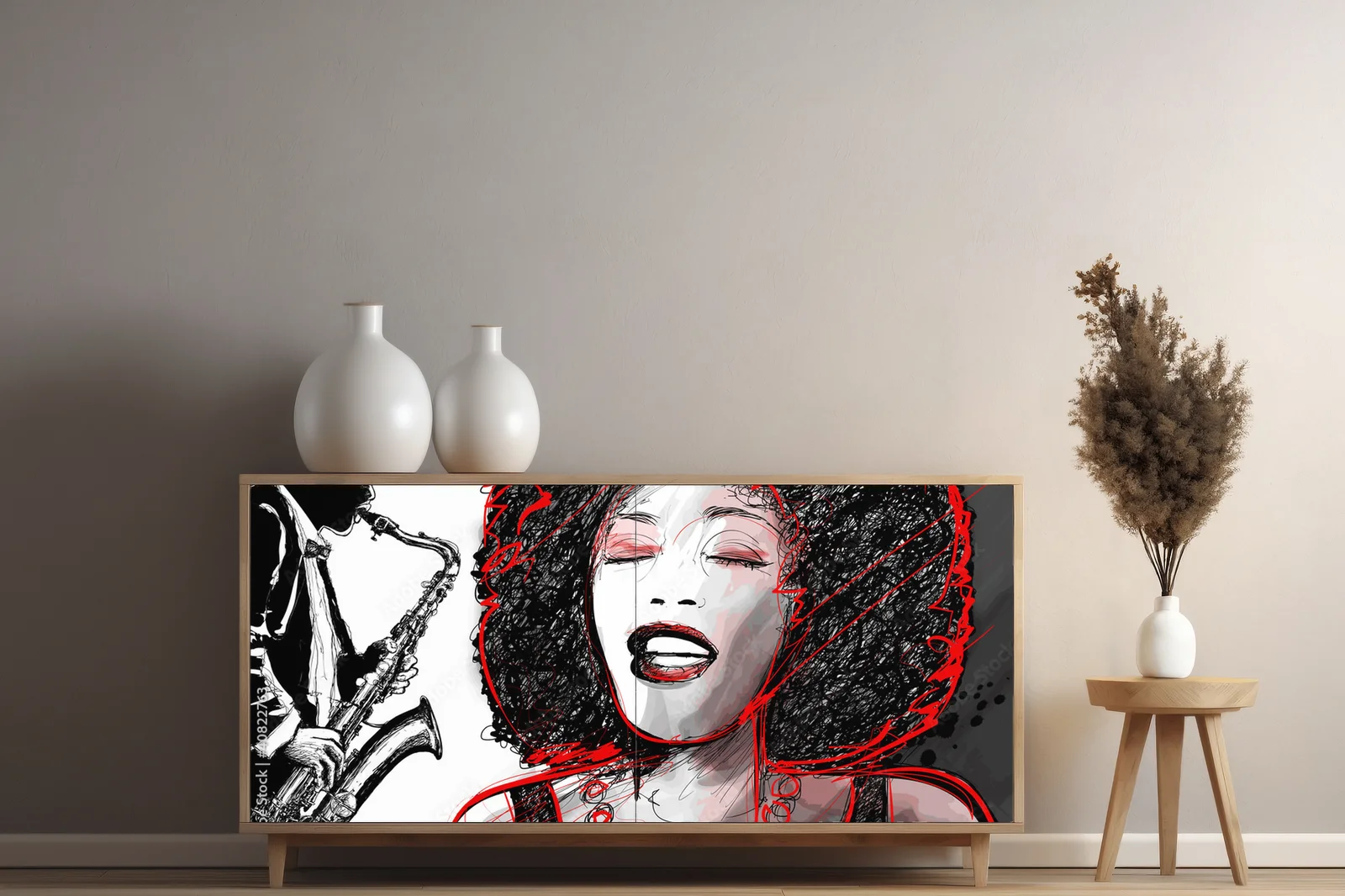 Jazzowa elegancja - artystyczne afro i saksofon