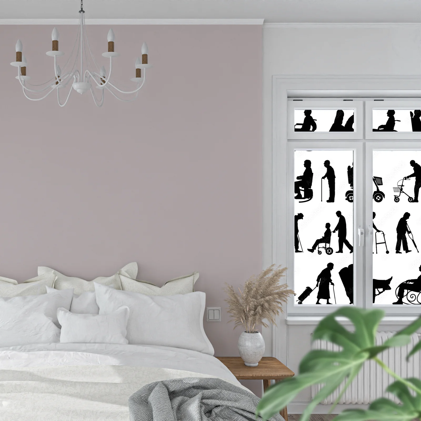 Silhouette starszych pokoleń w białym tle