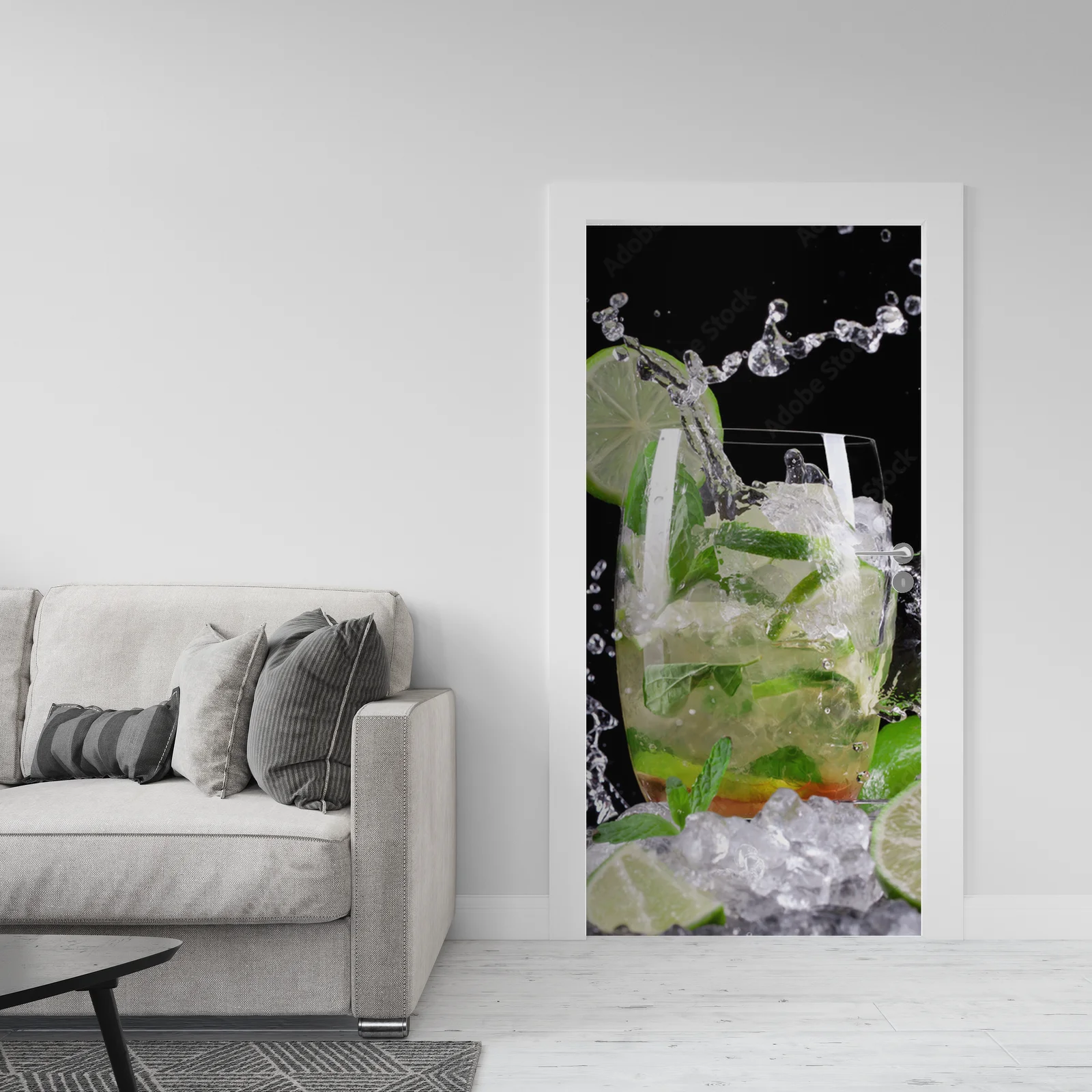 Orzeźwiająca kompozycja mojito na czarnym tle