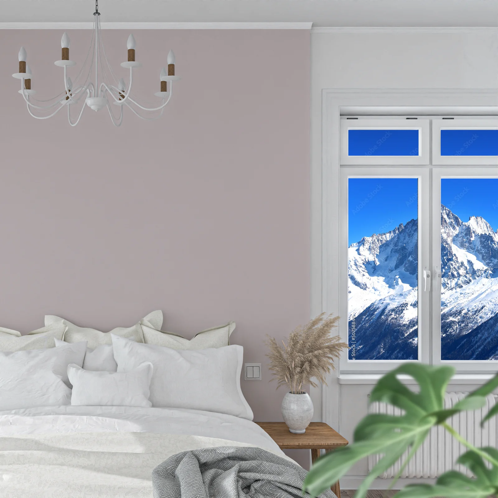 Zjawiskowy krajobraz Mont Blanc w białej tonacji