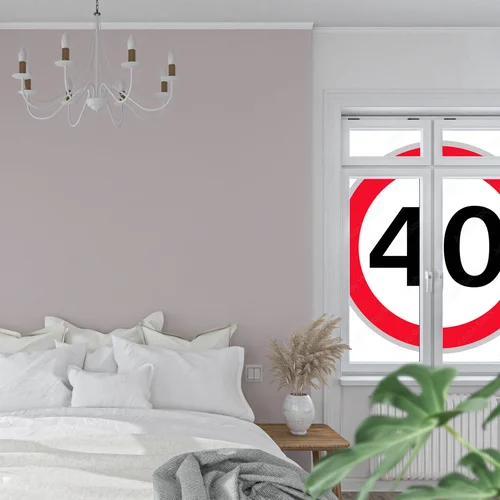 Znak drogowy 40 km/h w barwach bezpieczeństwa