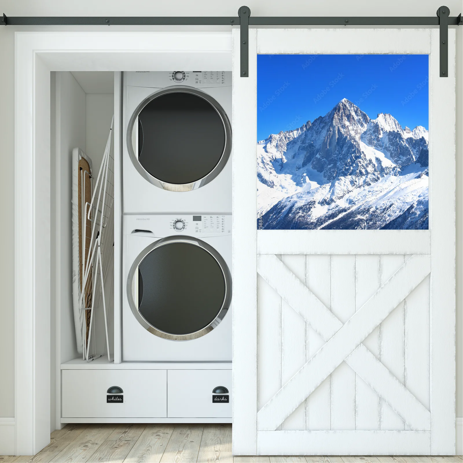 Zjawiskowy krajobraz Mont Blanc w białej tonacji
