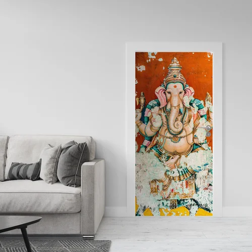 Mistyczne freski Ganesh w ciepłych odcieniach