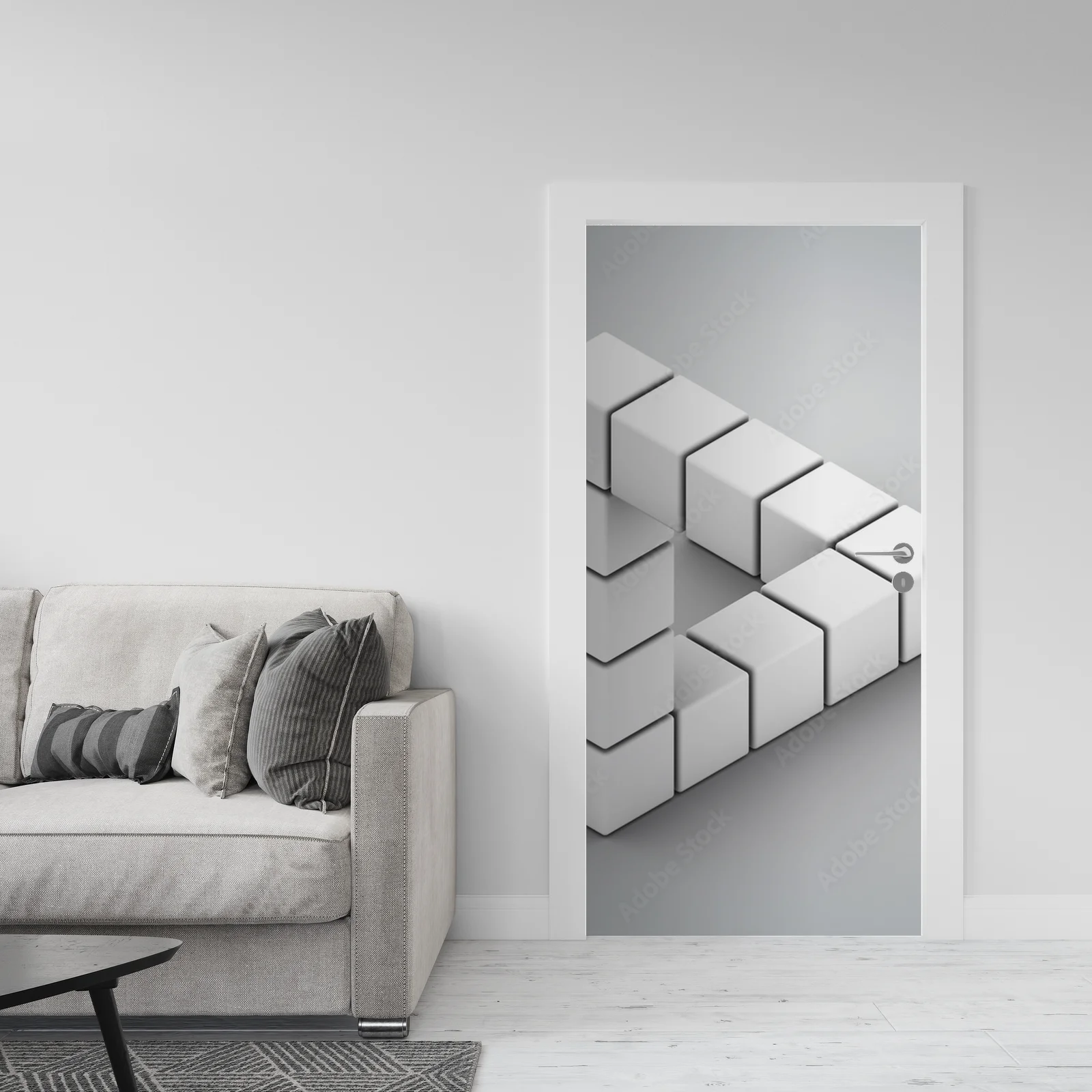 Iluzoryczne geometryczne kształty w białych tonach