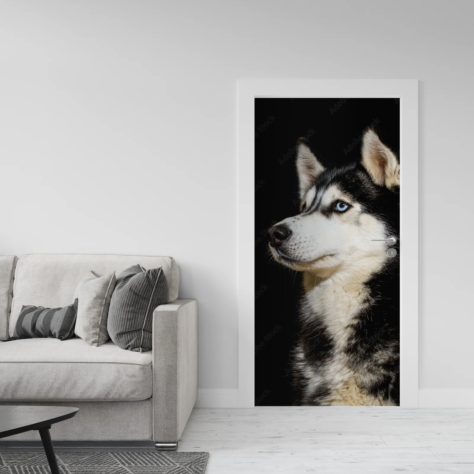 Siberian Husky w zjawiskowej scenerii nocnej