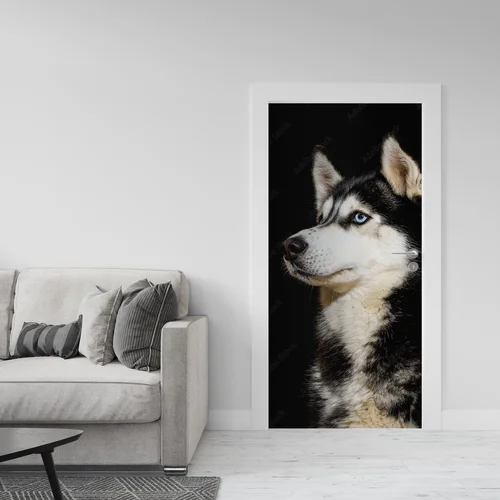 Siberian Husky w zjawiskowej scenerii nocnej