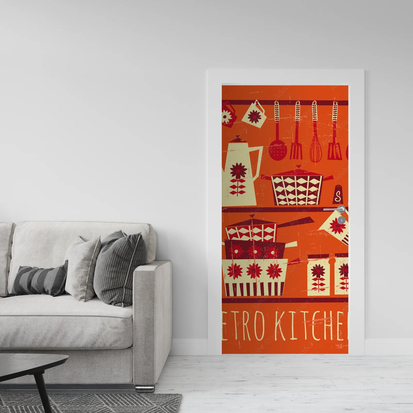 Urok retro kuchni w ognistych odcieniach