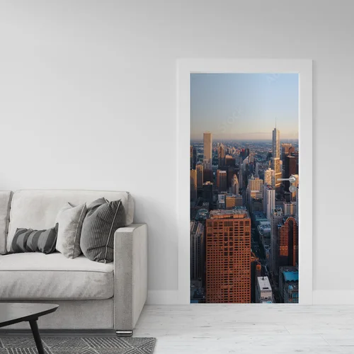 Panorama Chicagowskiego Nieboskłonu w Delikatnej Bieli