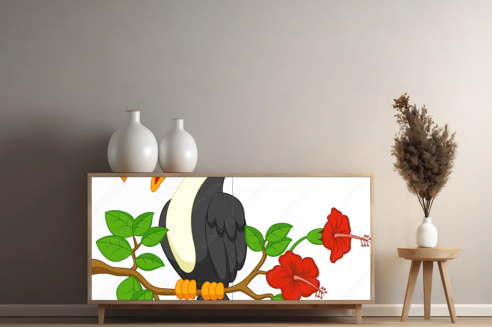 Urokliwy toucan na tle letnich barw