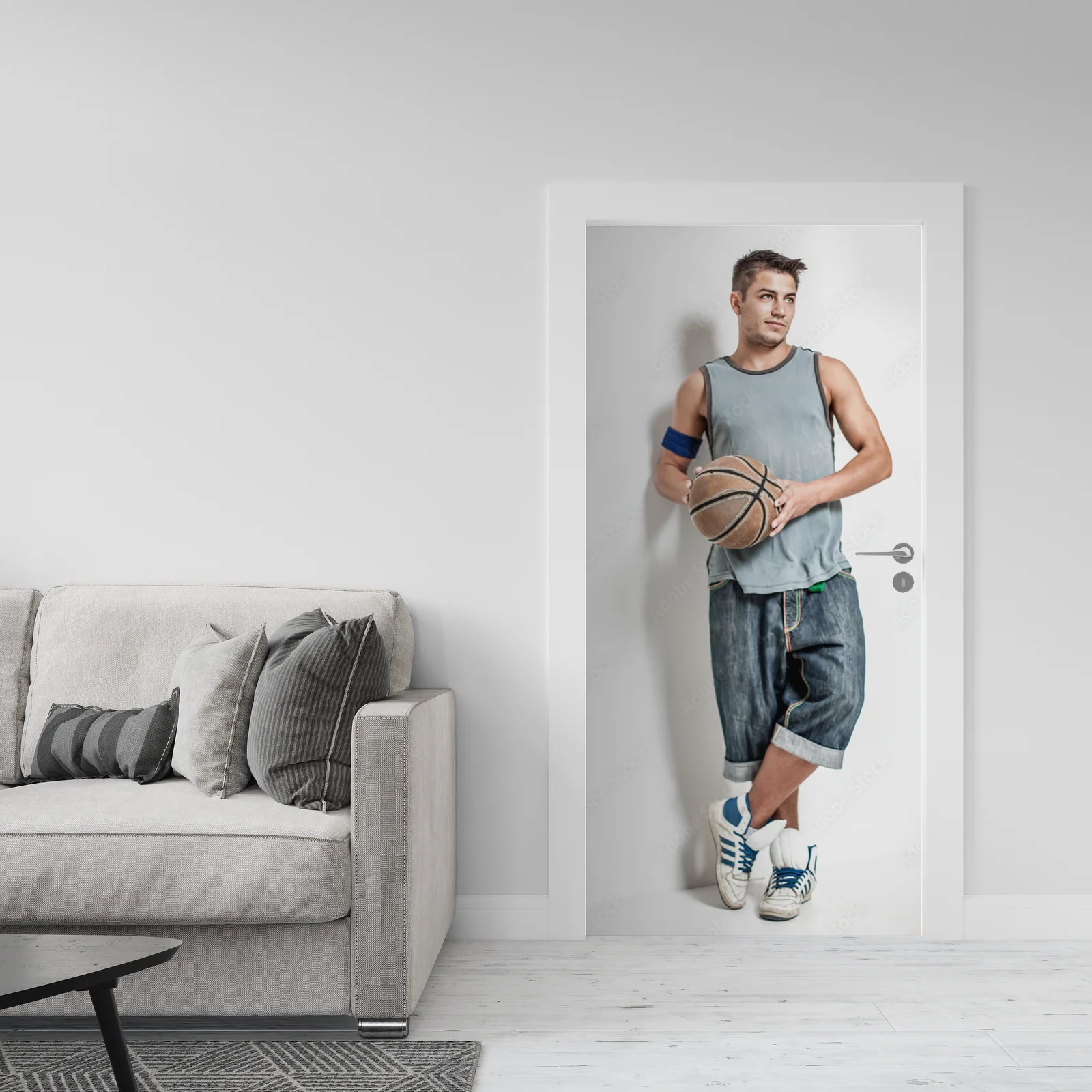 Dynamiczny portret młodego sportowca na ciemnym tle