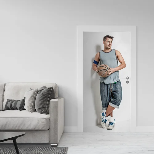 Dynamiczny portret młodego sportowca na ciemnym tle