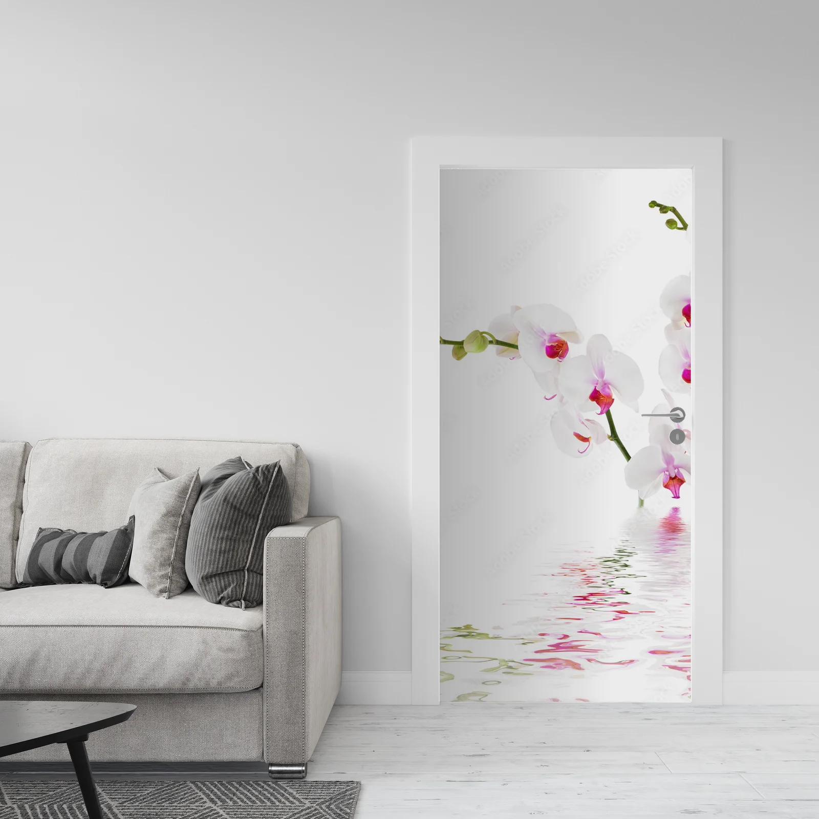 Eleganckie białe orchidee na wodzie