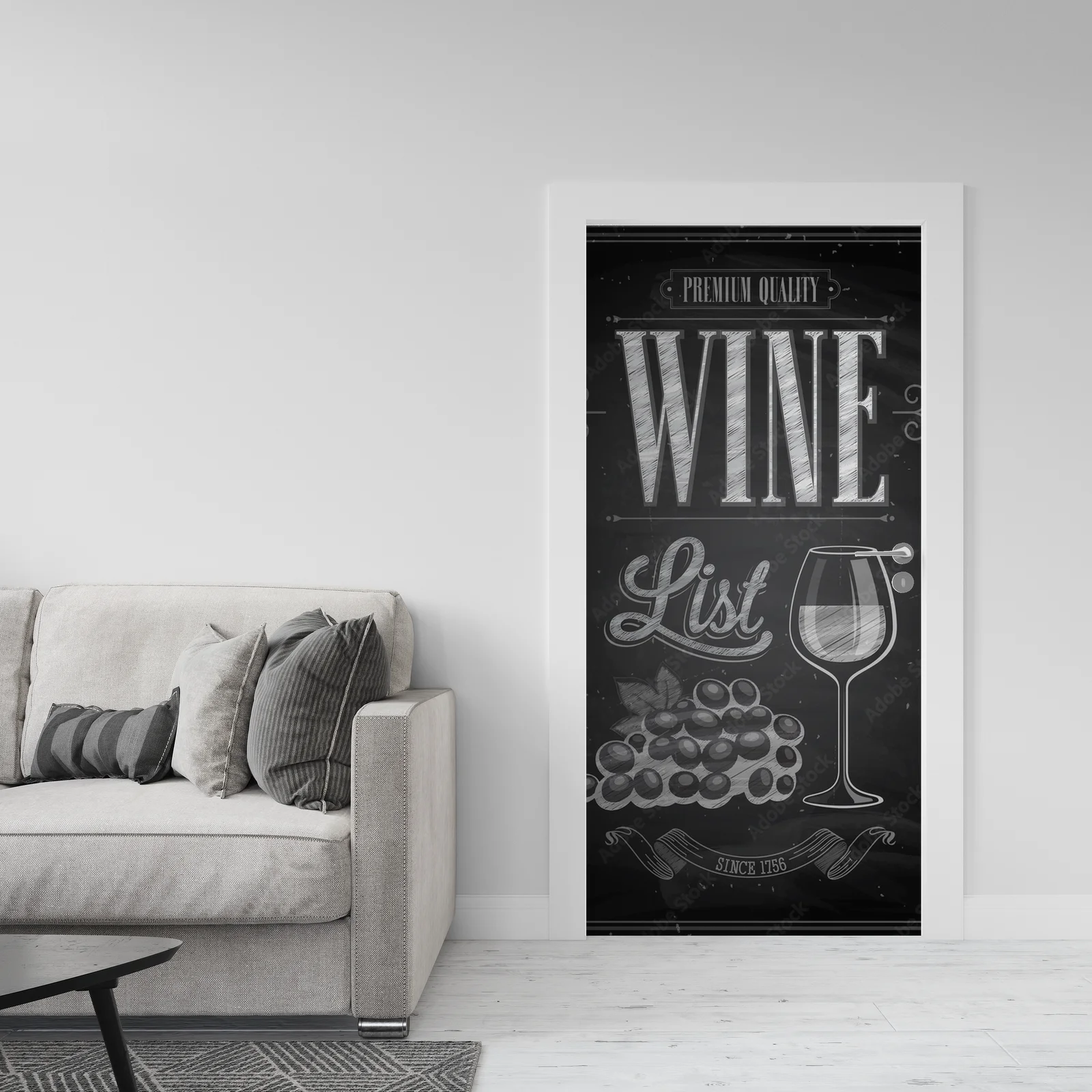 Vintage Wine List Poster w eleganckiej czerni