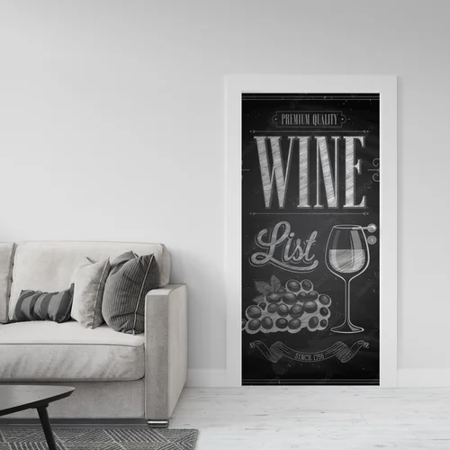 Vintage Wine List Poster w eleganckiej czerni