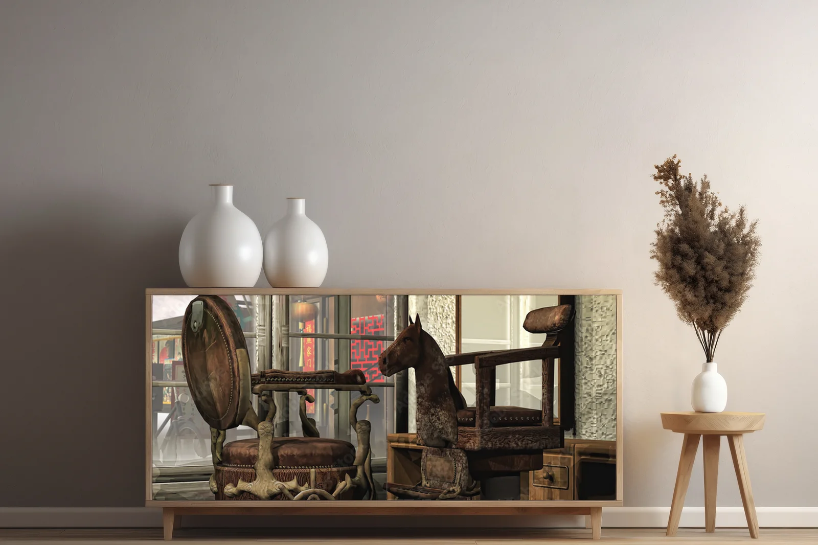 Orientalny salon fryzjerski w retro stylu