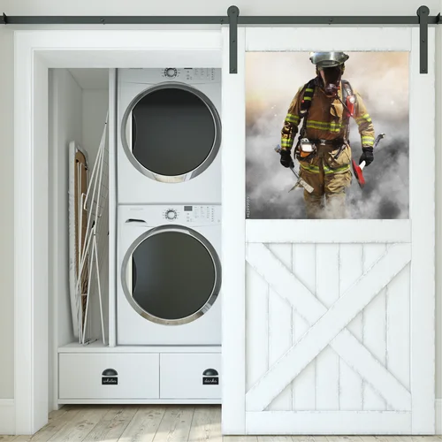 Brave Firefighter in a Smoky Embrace