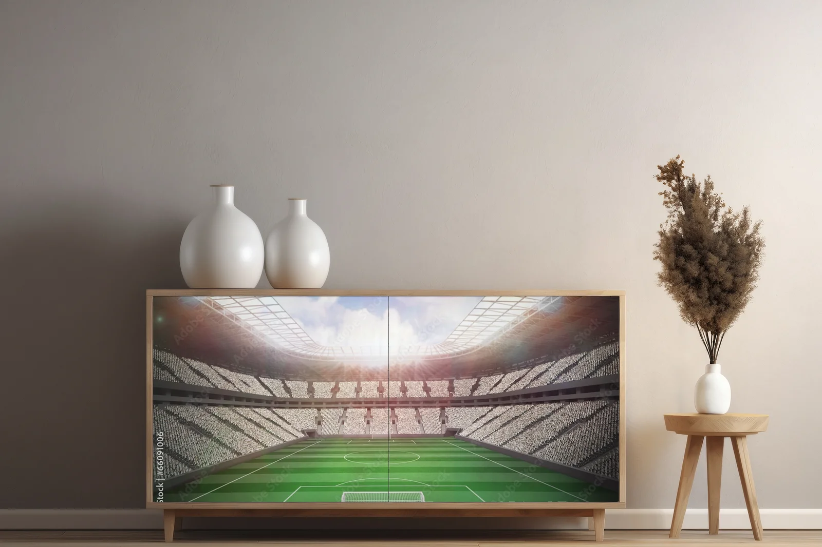 Zachwycający stadion piłkarski z entuzjastycznymi kibicami