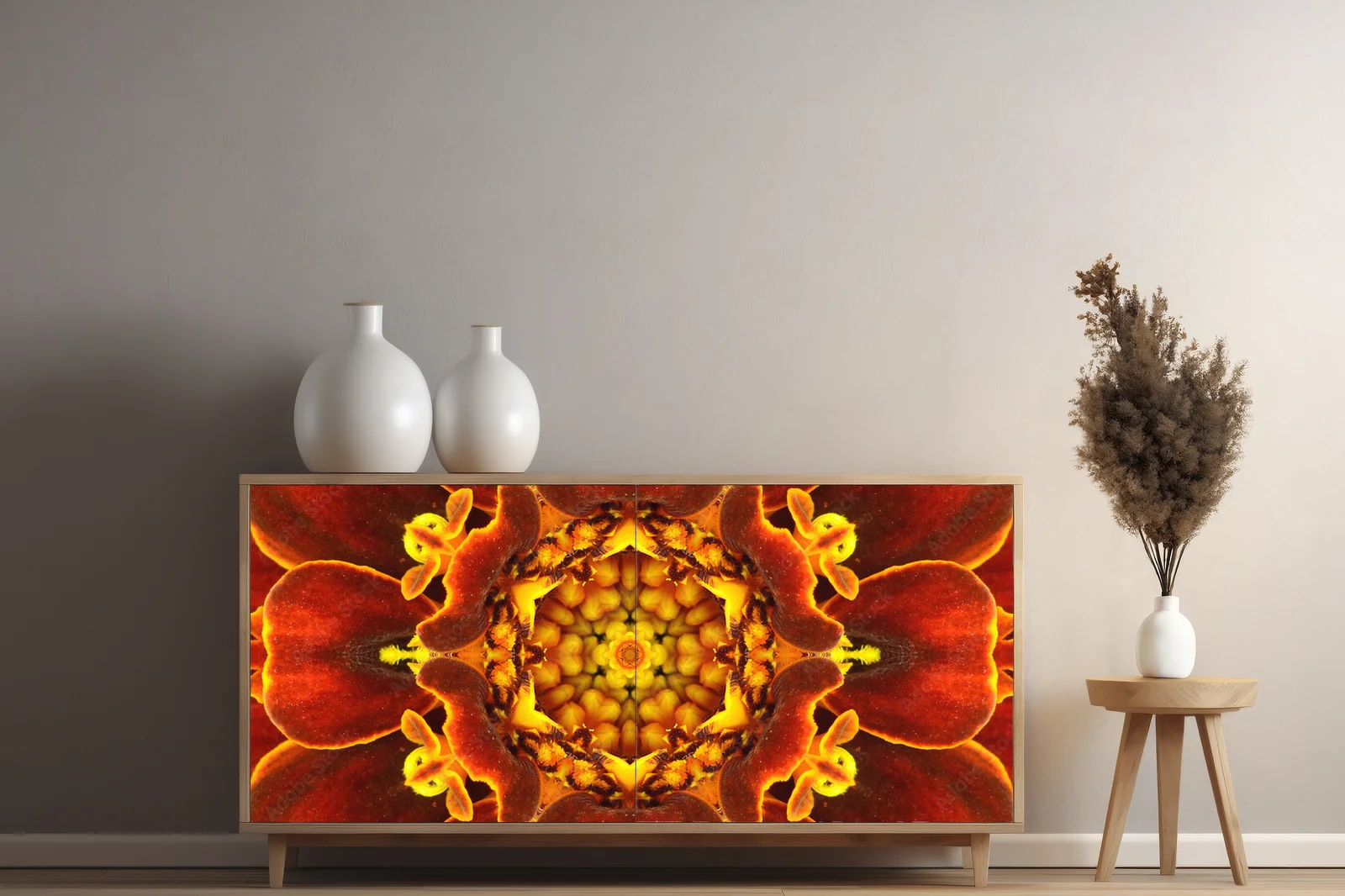 Intensywna mandala w odcieniach wiśni i purpury