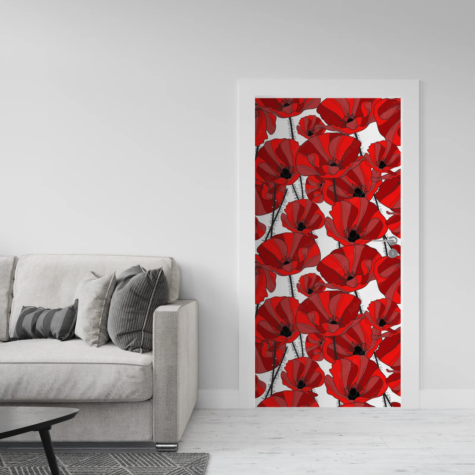 Wiosenne poppy w subtelnych odcieniach czerwieni