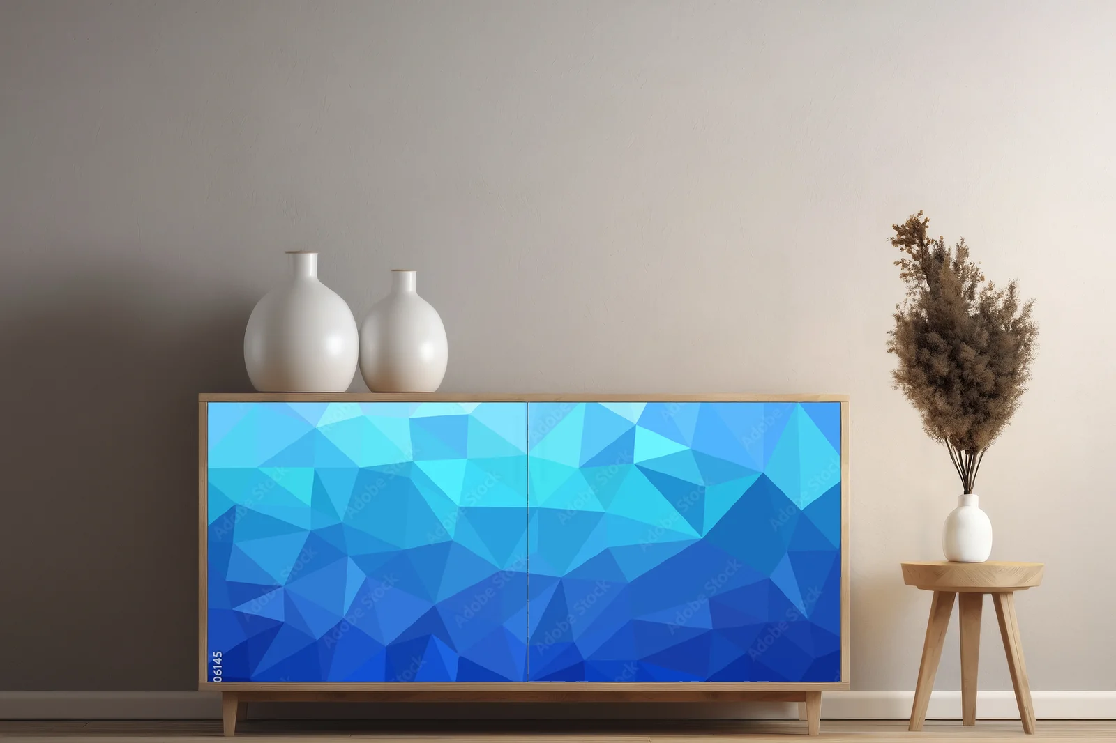 Geometria niebieskich kształtów w vintage'owym stylu