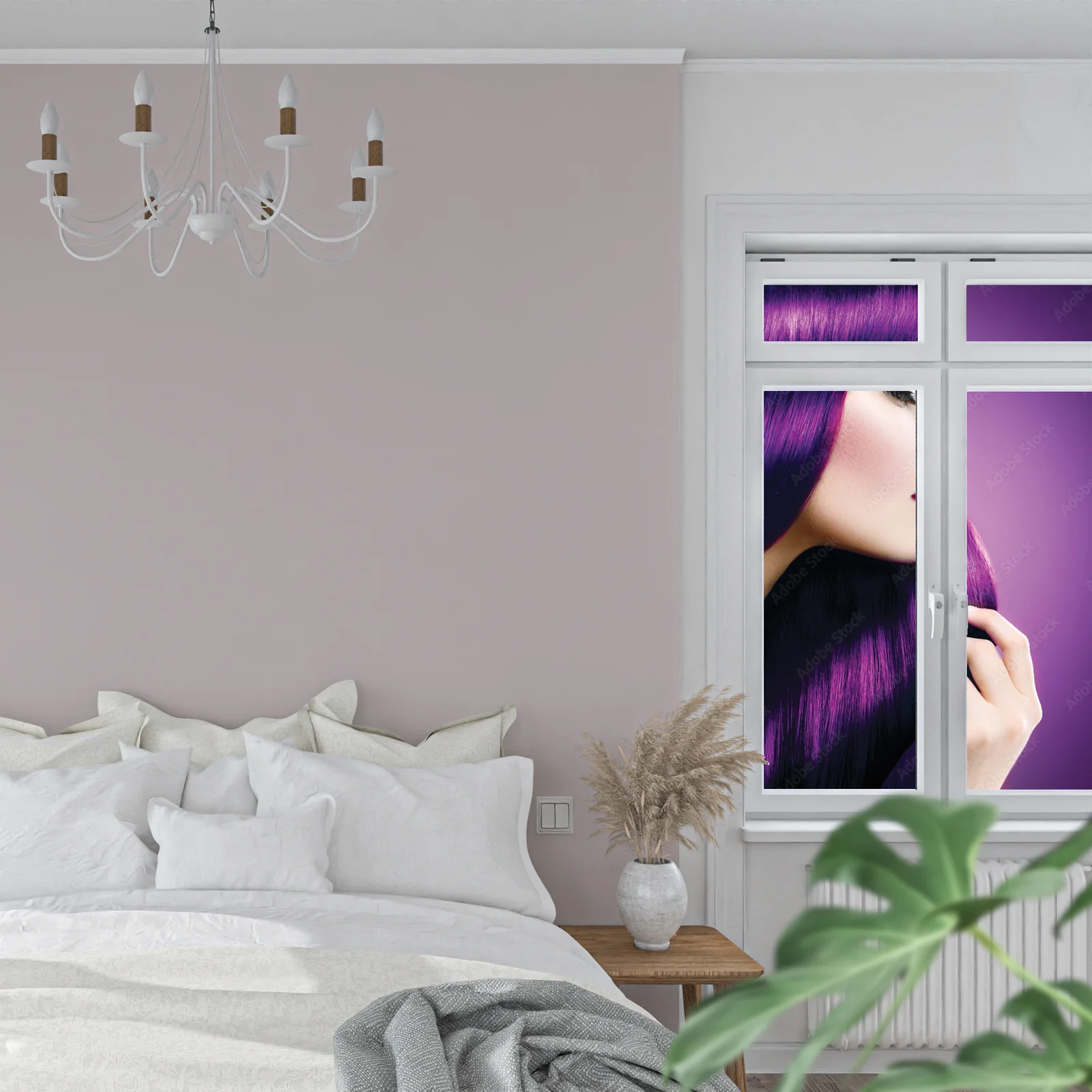 Zjawiskowa femme fatale w purpurowym blasku