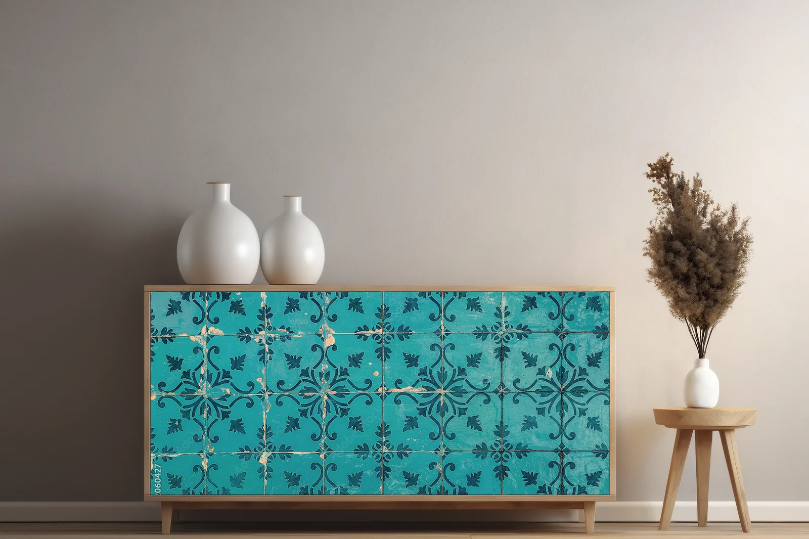 Wspaniałe vintage azulejos w głębokich odcieniach