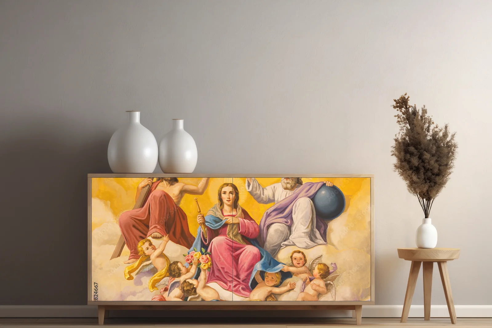 Neo-baroque fresk koronacji Najświętszej Maryi Panny