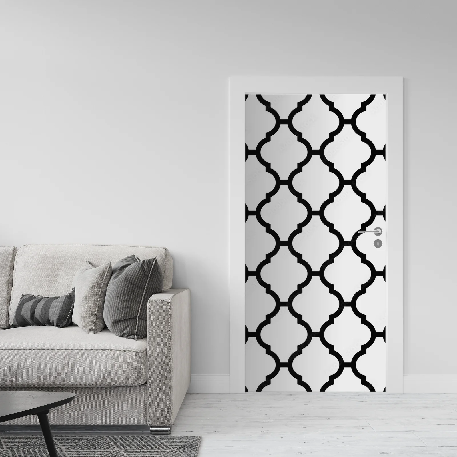 Moroccan Artystyczny Motyw w Kolorze Czarno-Białym
