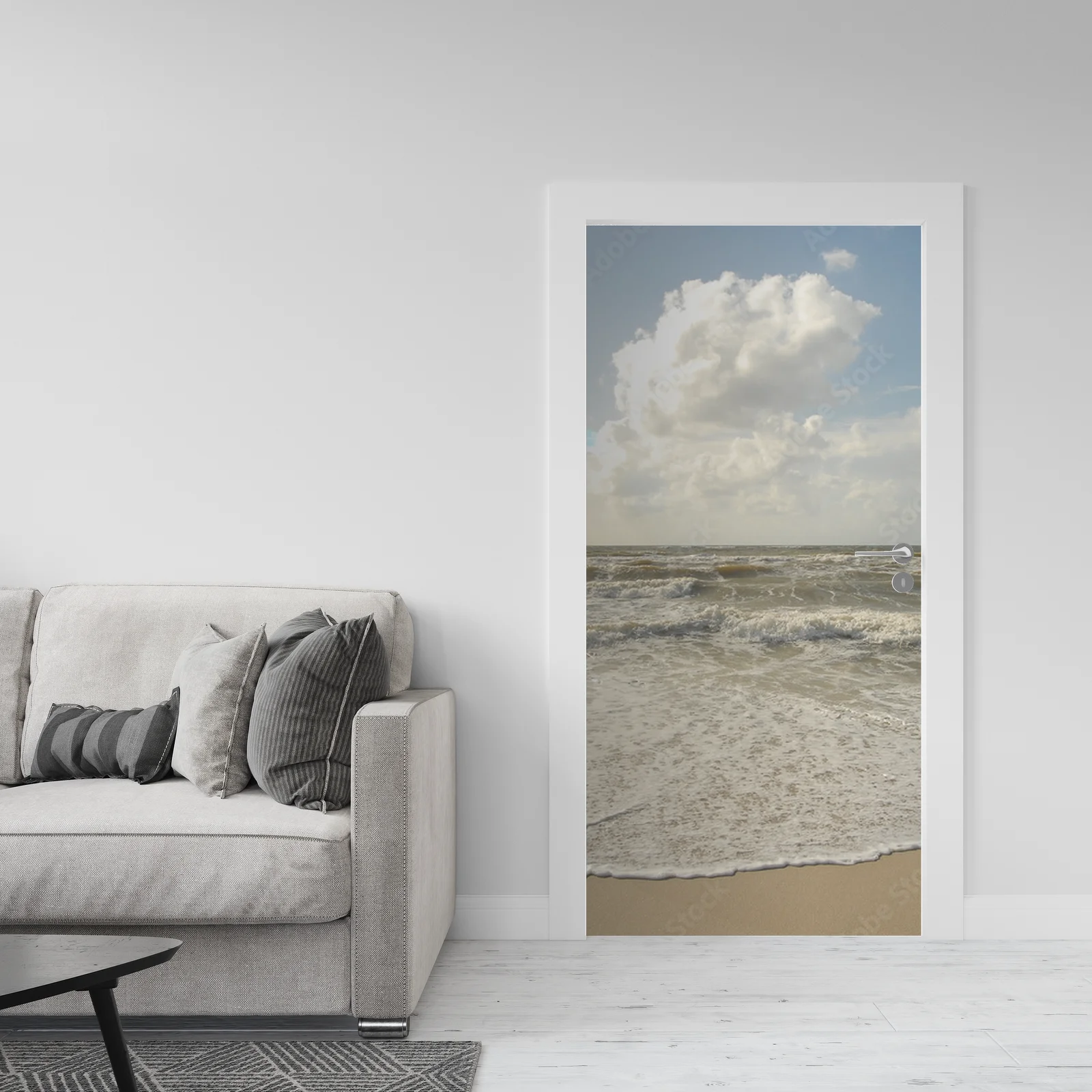 Spokojne fale plaży Sylt w białym odcieniu