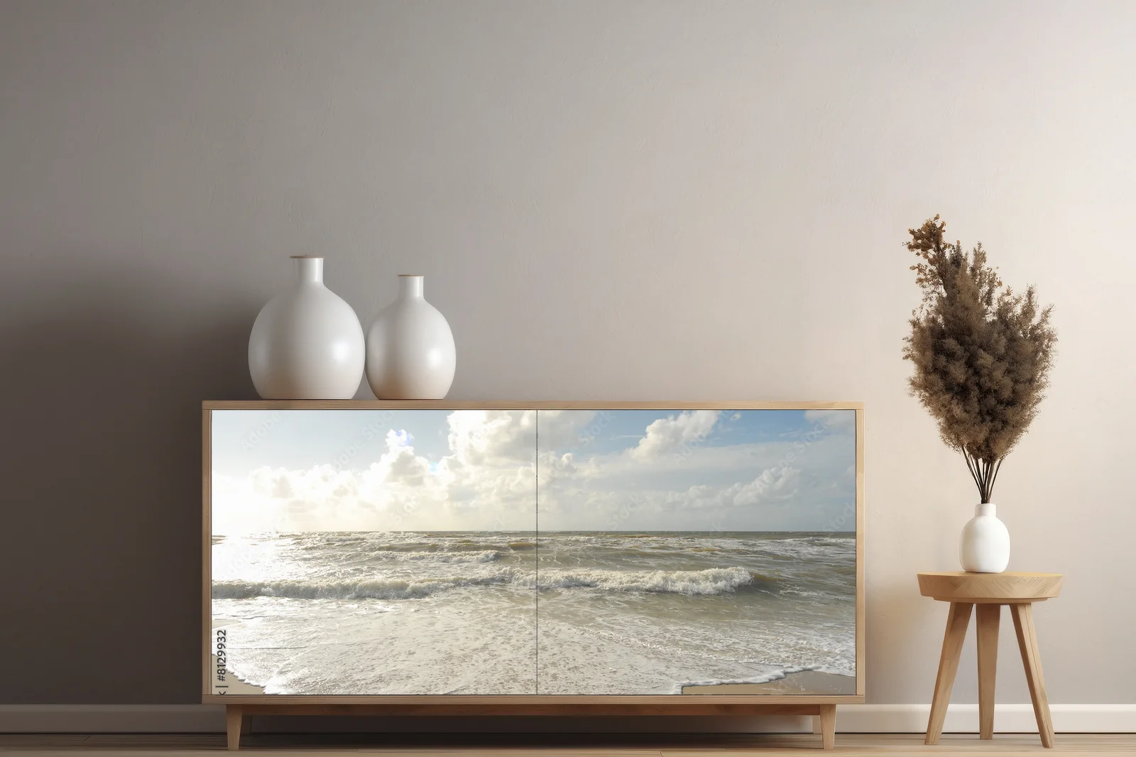 Spokojne fale plaży Sylt w białym odcieniu