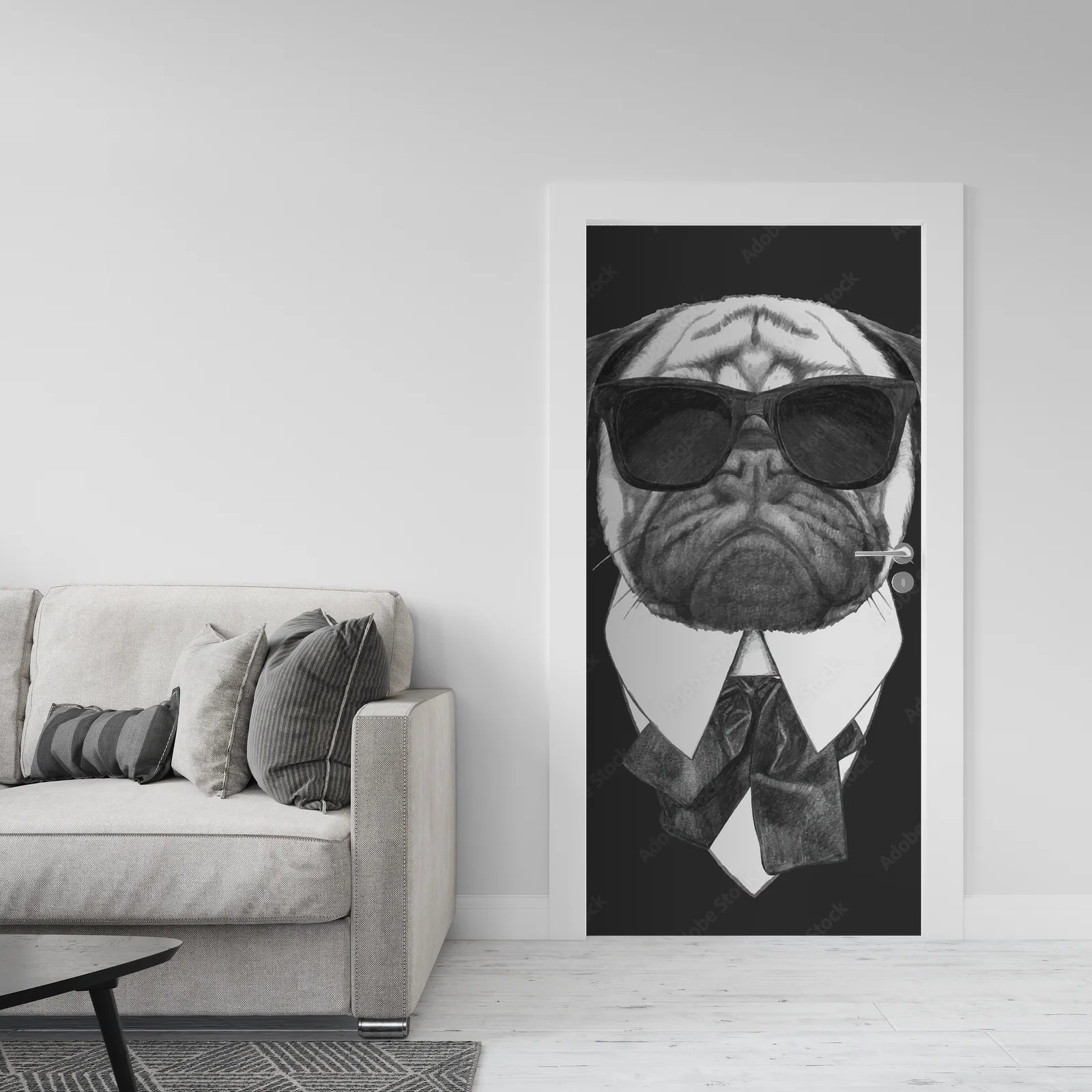 Urokliwy Pies Pug w Retro Okularach