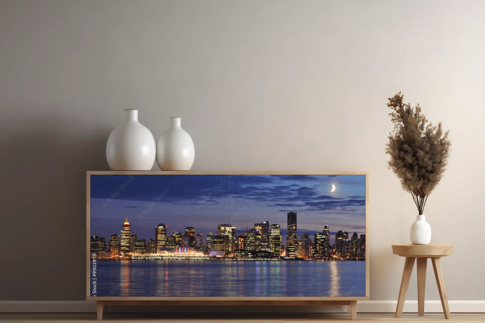 Zachwycająca moonset w sercu Vancouver