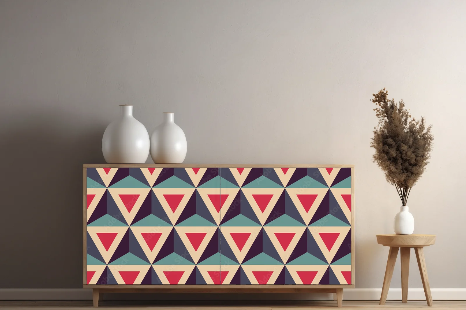 Nowoczesne geometryczne motywy w pastelowych odcieniach