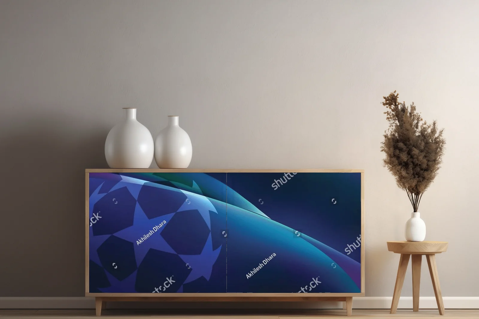 Futurystyczna kompozycja w błękicie stadionu